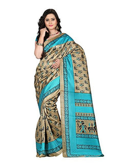 e-VASTRAM Womens Art Mysore Printed Silk(NS10B_Green)