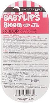 Maybelline Baby Lips Color Changing Lip Balm, Pink Bloom, 1.7g