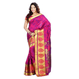 Varkala Big Border Art Silk Saree, Pink- Violet