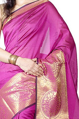 Chandrakala Women's Banarasi Cotton Silk Saree(Pink)