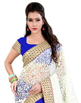 Sareeshop Women's Brasso Saree (SMS_SonaliBrasso_Blue_Free Size)
