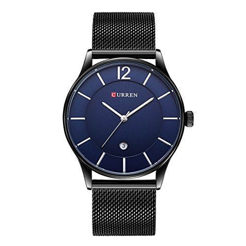 BINZI Montres pour Homme Inoxydable Noir Multifunction de Mode décontracté et Etanche Montre à Quartz Analogique affichage du jour