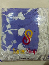 Sareeshop Women's Georgette Saree (ZOYABLUE-01_White And Blue_Free Size)
