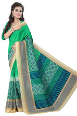 Glory Sarees Women's Bhagalpuri Art Silk Saree(vnart24_green)