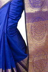Chandrakala Women's Banarasi Faux Silk Saree (9128_Royal Blue)