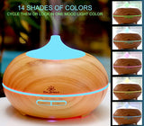 Zen Breeze, Essential Oil Diffuser, 2017 Model Aroma Humidifier, 14 Color Shades, Best Wood Grain, Ultrasonic Whisper Quiet Cool Mist Aromatherapy