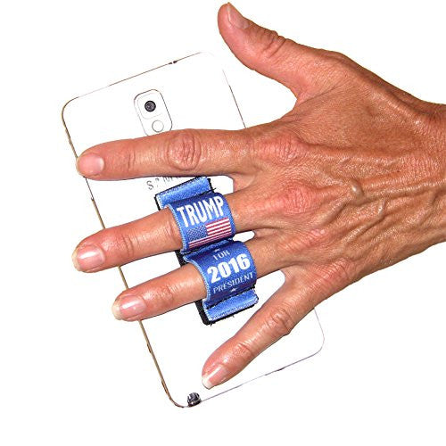 LAZY-HANDS 2-Loop Phone Grip - FITS MOST - BLUE DONALD TRUMP FOR PRESIDENT 2016