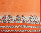 Ishin Faux Georgette Orange Floral Printed Women's Saree.