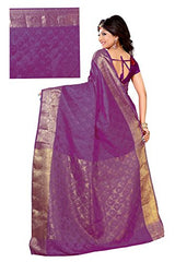 Alankrita Self Design Kanchipuram Art Silk Emboss Tissue Pallu Saree Mejanta Color