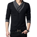 Seven Rocks Men's V-Neck Cotton Tshirt "V-Neck Tshirt"(Large)
