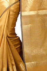 Chandrakala Women's Banarasi Cotton Silk Saree(Gold)