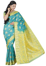 RR Women's Resham Silk Powerloom Saree (RR-REB006-LIGHT RAMA)