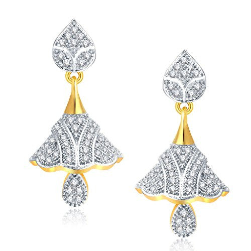 Sukkhi Imposing Gold And Rhodium Plated CZ Jhumki For Women