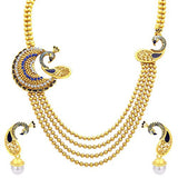 Sukkhi Fascinating Four String Peacock Gold Plated Necklace Set For Women