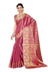 Mimosa Women's Traditional Art Silk Saree Kanchipuram Style, color :Pink(3245-197-SD-PNK)