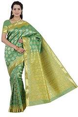 RR Women's Resham Silk Powerloom Saree (RR-CBB001-BOTTLE GREEN)