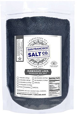 Black Lava Hawaiian Sea Salt (5lb bag Fine Grain)