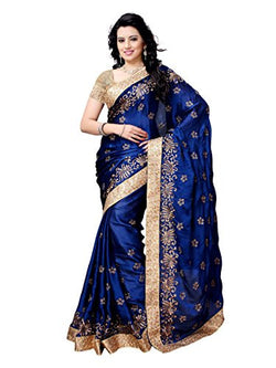 Four Seasons Satin Zari Saree (FS5027_Blue)