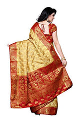 Mimosa Women's Traditional Art Silk Saree Kanjivaram Style With Blouse Color:Chiku(3299-224-CKU-MRN )