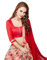 Panchratna maroon and peach Half And Half Printed georgette Saree...