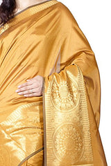Chandrakala Women's Banarasi Cotton Silk Saree(Gold)