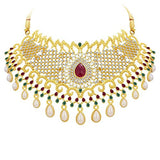 Sukkhi Fancy Gold Plated AD Necklace Set For Women