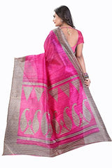 Glory Sarees Women's Bhagalpuri Art Silk Cotton Sarees(saree6_Pink)