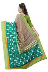 Glory Sarees Women's Bhagalpuri Art Silk Cotton Sarees(vnart25_green_beige)