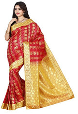 RRs kanchipuram Art silk Powerloom Saree light weight with multi colour combination (REB012 RED)