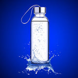 Chef's Star Glass water Bottle 6 Pack 16oz Bottles For Beverage and Juice, Stainless Steel Caps with Carrying Loop