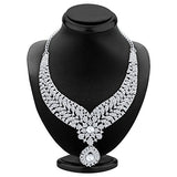 Sukkhi Pleasing Rhodium Plated AD Necklace Set for Women