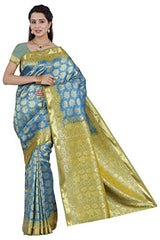 RR Women's Resham Silk Powerloom Saree (RR-CBB001-SKYBLUE)