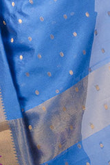 Chandrakala Women's Banarasi Cotton Silk Saree(Blue)