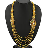 Sukkhi One Sided 5 Strings Gold Plated Antique Necklace Set for Women