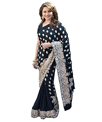 Glory Sarees Georgette Saree (Madhuri12_Black)