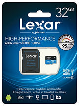 Lexar High-Performance microSDHC 633x 32GB UHS-I Card w/SD Adapter - LSDMI32GBBNL633A