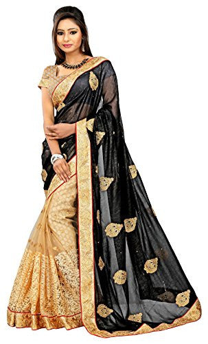 Glory Sarees Half And Half Saree (HOLIDAY101_Black)