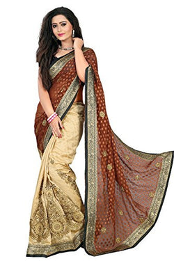 Four Seasons Raw Silk Zari Saree (FS6017_Coffee)
