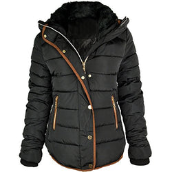 Fashion Thirsty Women's Quilted Hooded Winter Puffer Coat 6 Black