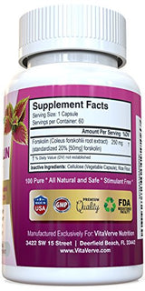 100% Pure Forskolin Extract For Extreme Weight Loss ★ Best Fat Burner, Metabolism Booster, Appetite Suppressant & Best Carb Blocker ★ 250mg Maximum Strength Diet Pills for Woman and Men.