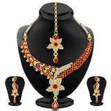 Sukkhi Beguiling Gold Plated AD Necklace Set For Women