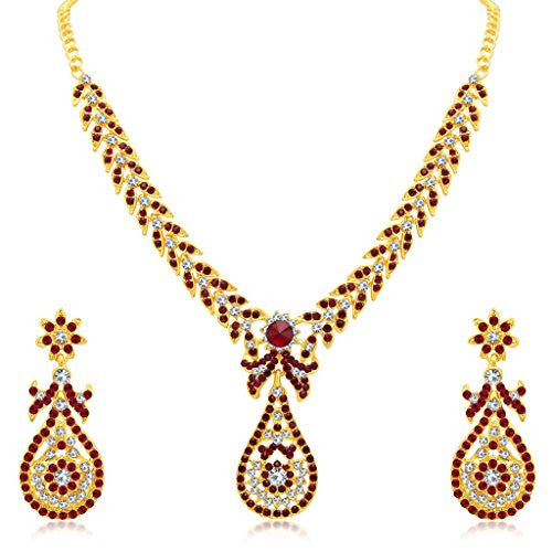 Sukkhi Marvellous Gold Plated AD Necklace Set For Women