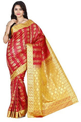 RRs kanchipuram Art silk Powerloom Saree light weight with multi colour combination (REB012 RED)