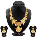 Sukkhi Ravishing Gold Plated AD Necklace Set for Women