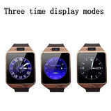 DZ09 Bluetooth Smart Watch with Camera for Iphone and Android Smartphones Samsung Sony LG (golden)