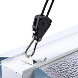 iPower GLROPE Pair of 1/8 Inch Heavy Duty Adjustable Grow Light Rope Clip Hanger w/Improved Metal Internal Gears,8-Feet Long(LONGEST EVER),150lb Capacity,Fully Locking;Tear&amp;Rust Resistant.