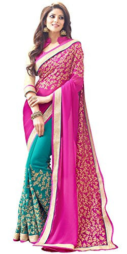 Panchratna Women's Faux Georgette Saree