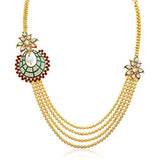 Sukkhi Intricately Four Strings Gold Plated Necklace Set for Women