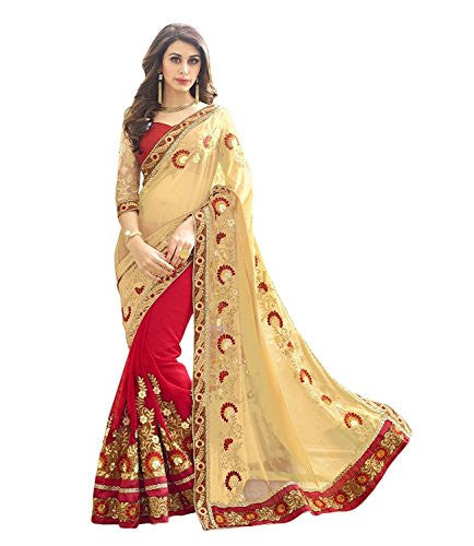 Sareeshop Women's Faux Georgette Saree (Priya_001_Maroon_Free Size)