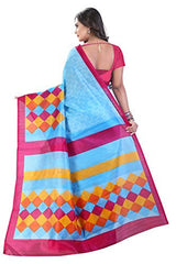 Glory Sarees Women's Bhagalpuri Art Silk Cotton Saree(saree1_Blue)
